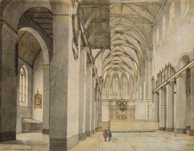 Vista interna, verso est, della Johanneskirche, Utrecht, 15 settembre 1636 da Pieter Janszoon Saenredam